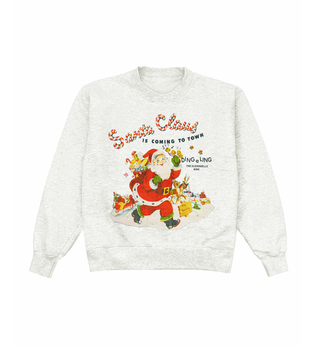 Santa Is Coming To Town Heather Crewneck