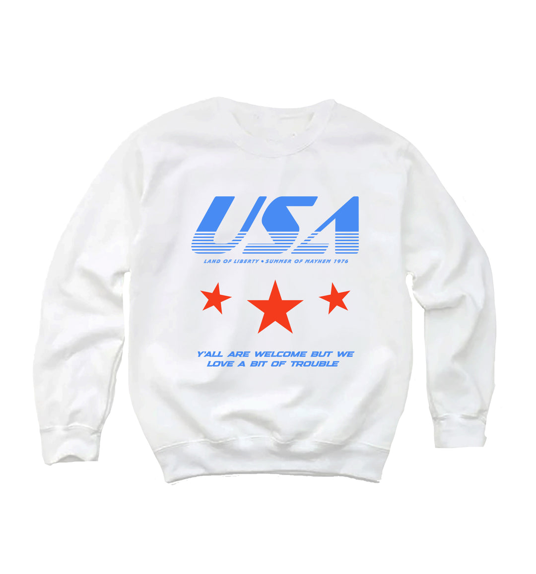 We Love A Bit Of Trouble Youth Crewneck