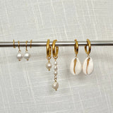 Weston Hoop Pearl Drop Earring