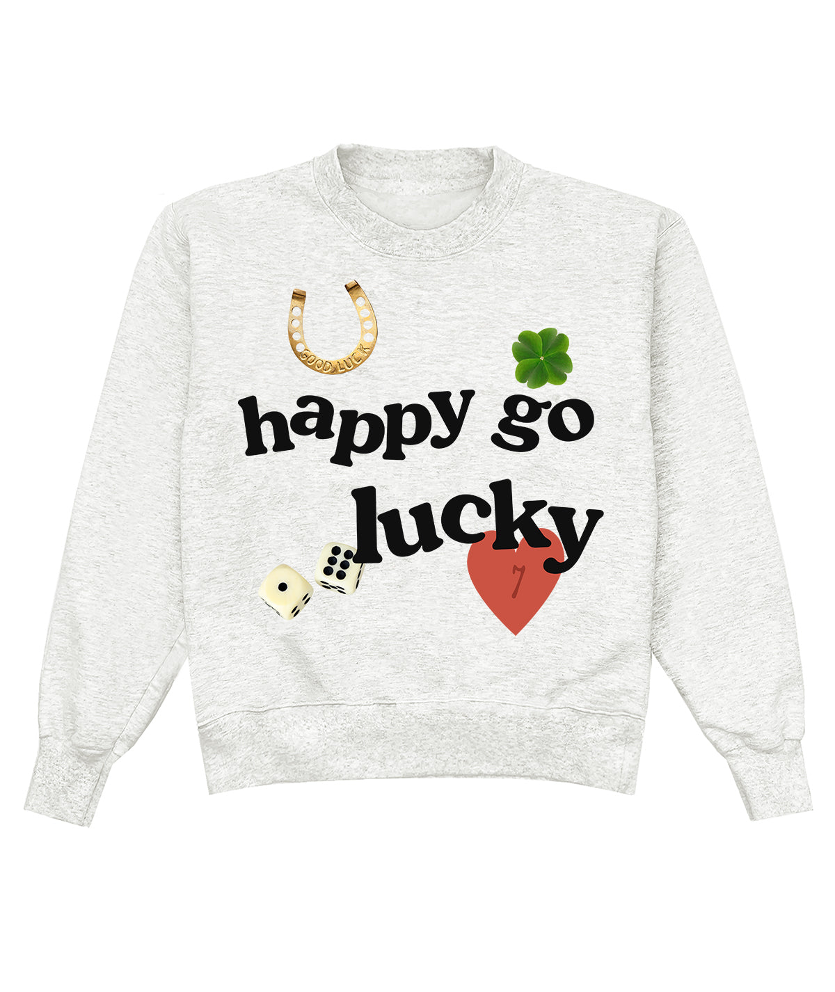 Happy Go Lucky Ash Crewneck