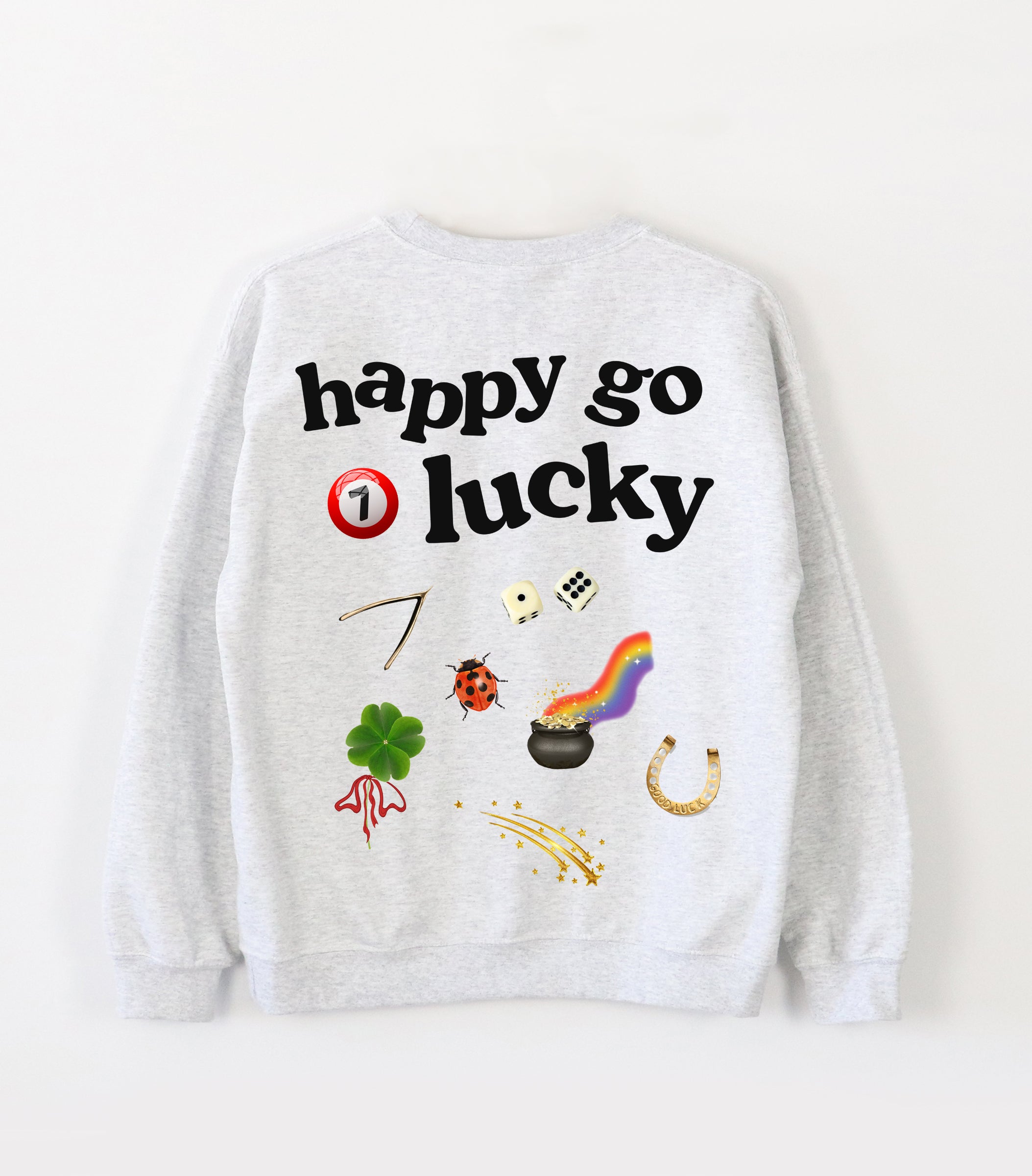 【GRAVER】23FW★ Drawing Happy Lucky Smile Sweatshirt Small Drawing Smile Sweatshirt - GRAVER | 60% - Asian