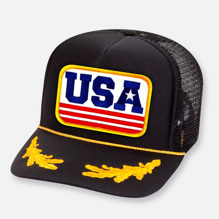 USA Black Trucker Hat